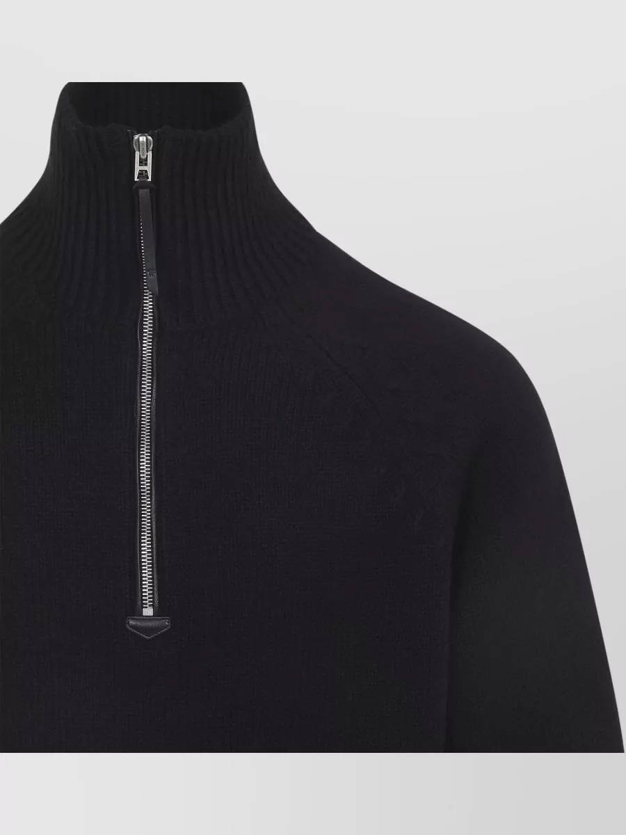 Tom Ford Cashmere Wool Ribbed Half-Zip Sweater
