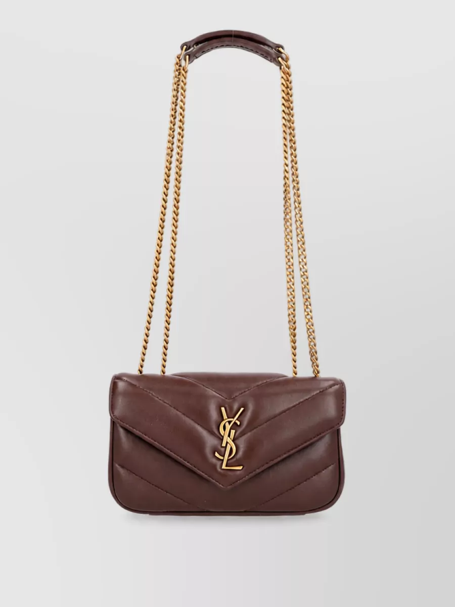 Saint Laurent loulou mini leather clutch bag