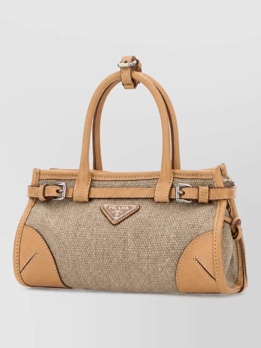 Prada bonnie linen small clutch bag