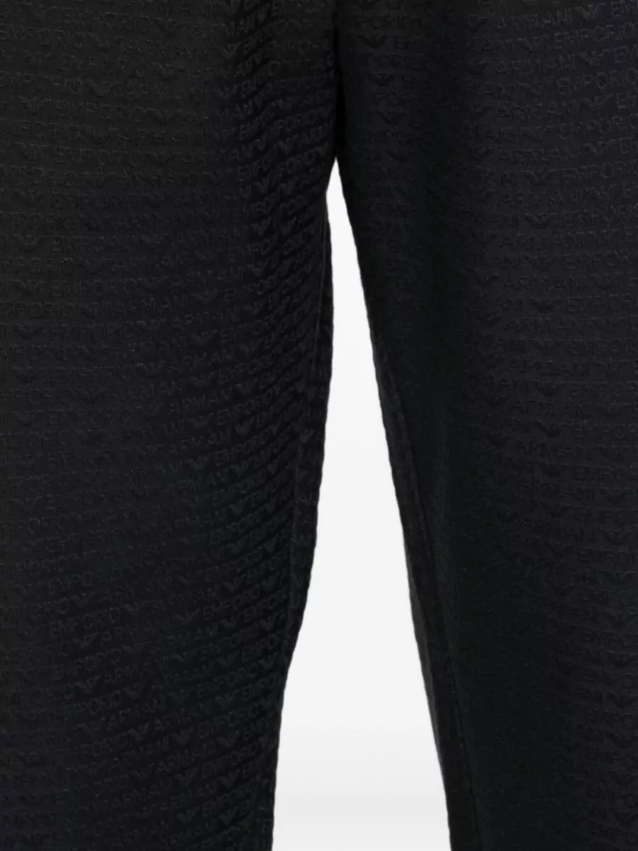 Emporio Armani Cotton Blend Sweatpants Ribbed Cuffs Pockets