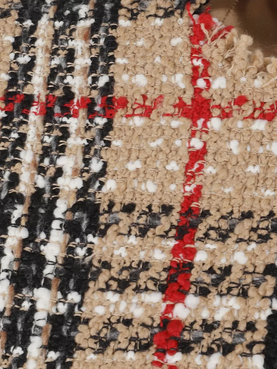 Burberry Sleeveless Textured Dress Frayed Edge Detail