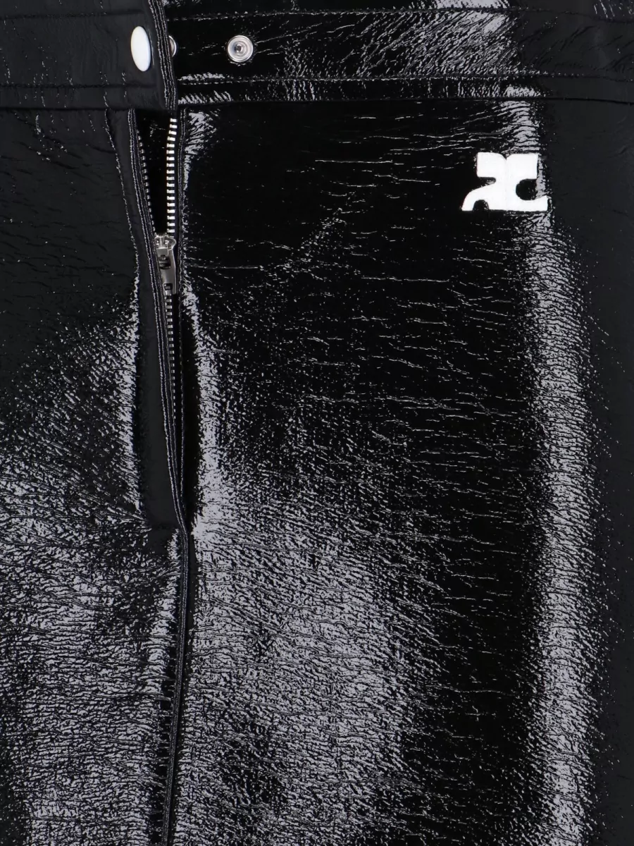 Courrèges A-Line Faux Leather Skirt