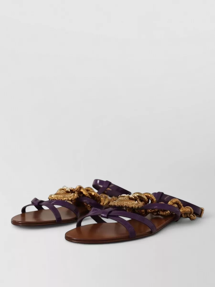 Dolce&Gabbana Leather Flat Sandals