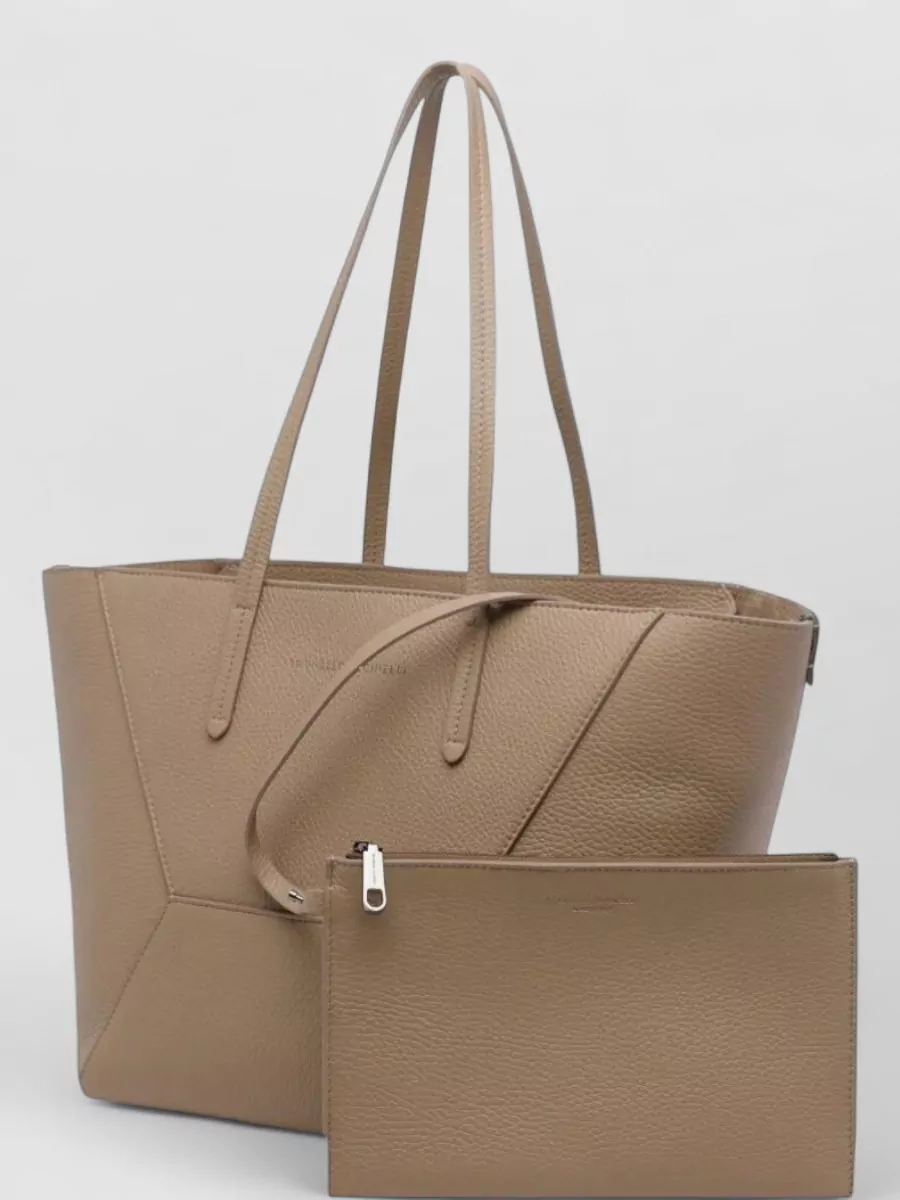 Brunello Cucinelli Large Deer Leather Shoulder Bag