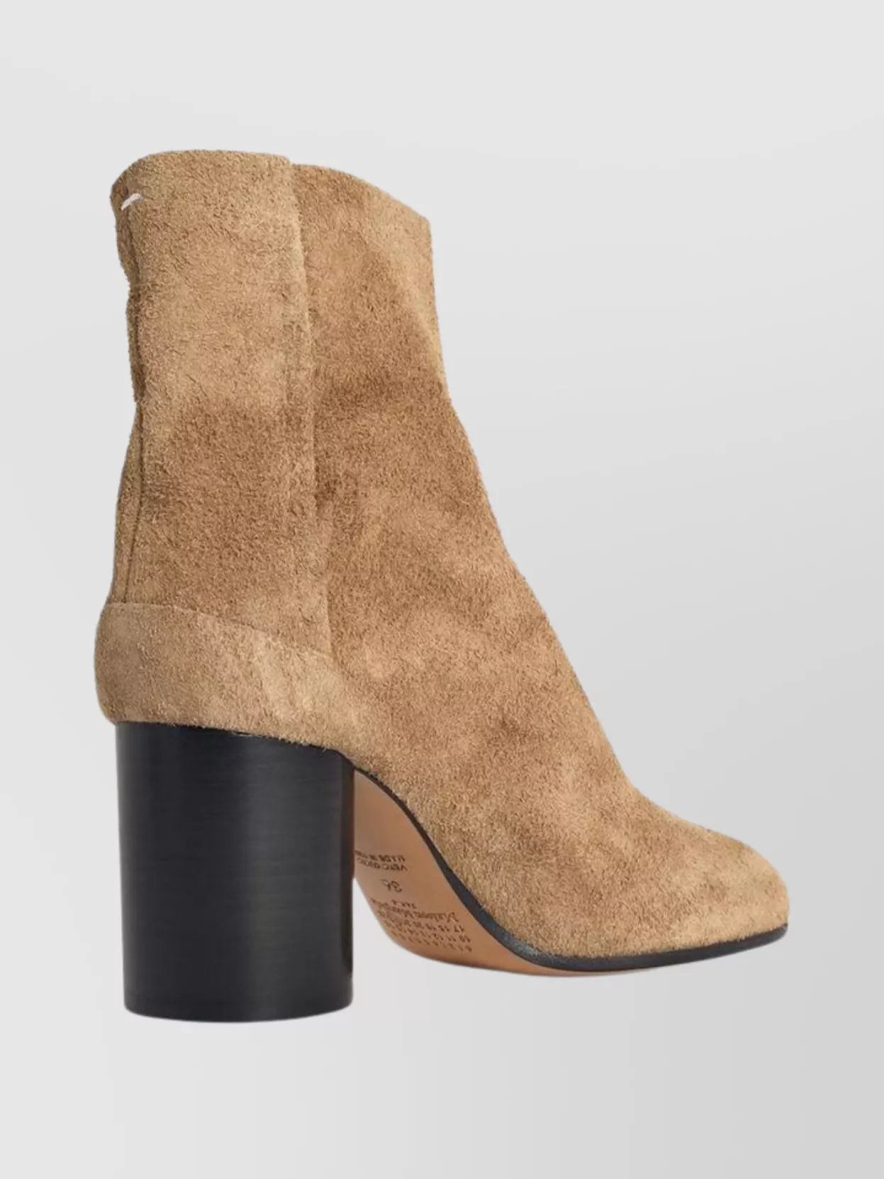 Maison Margiela Suede Tabi Ankle Boots With Chunky Heel In Brown