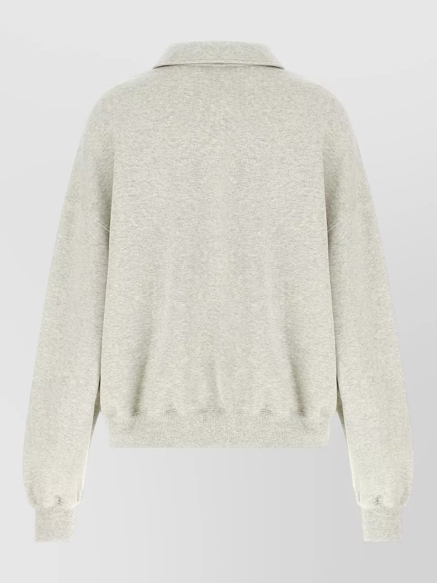 Rotate Birger Christensen Organic Cotton Oversized Fleece Polo Sweatshirt