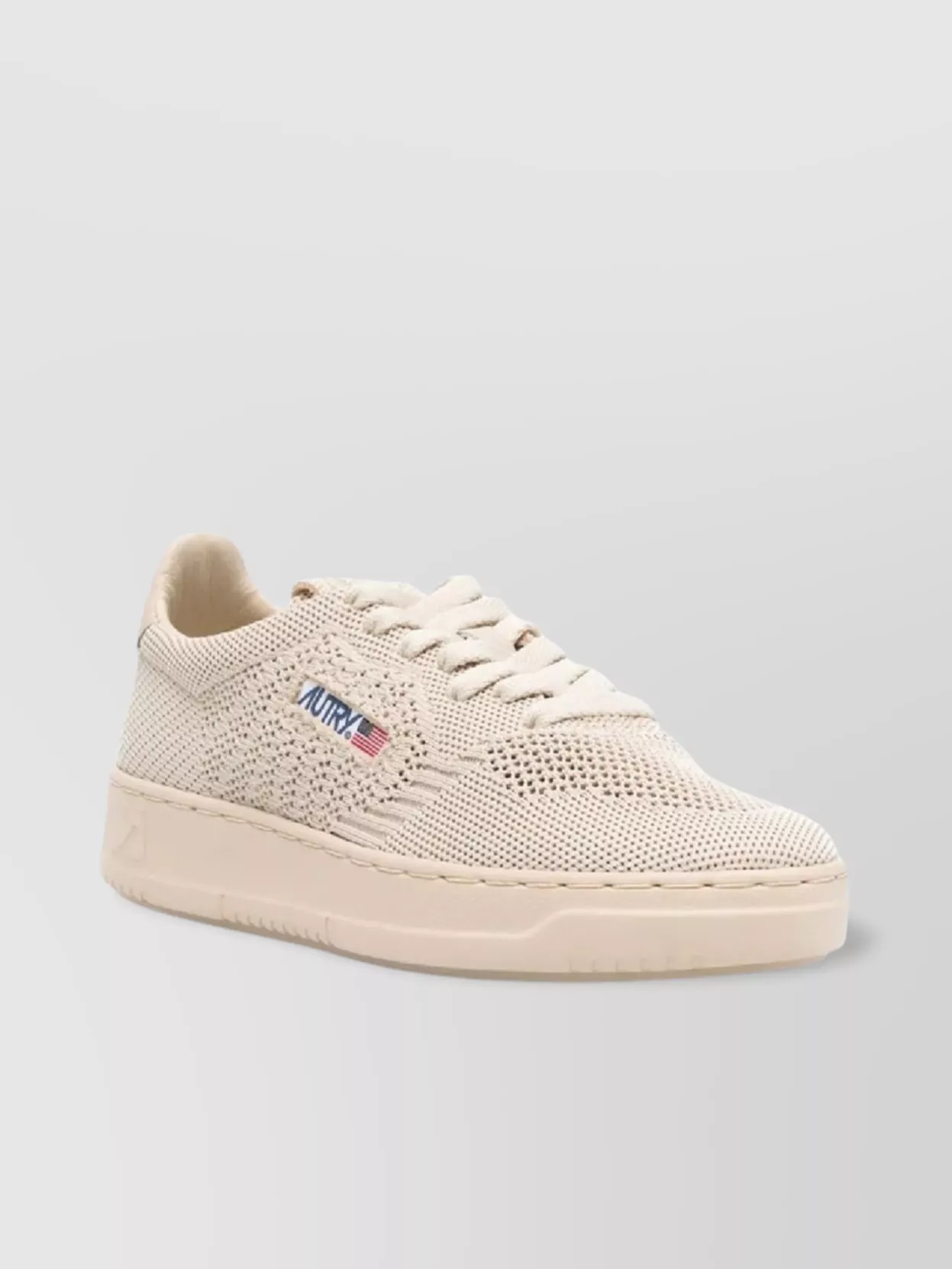 Autry Low Knit Ease Sneakers With Round Toe In Neutral