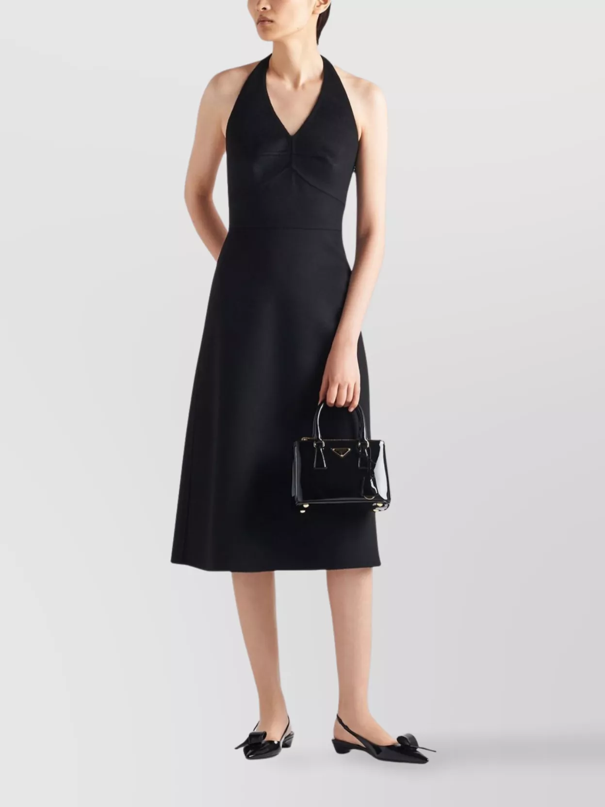 Prada Borsa Galleria Mini In Vernice In Black