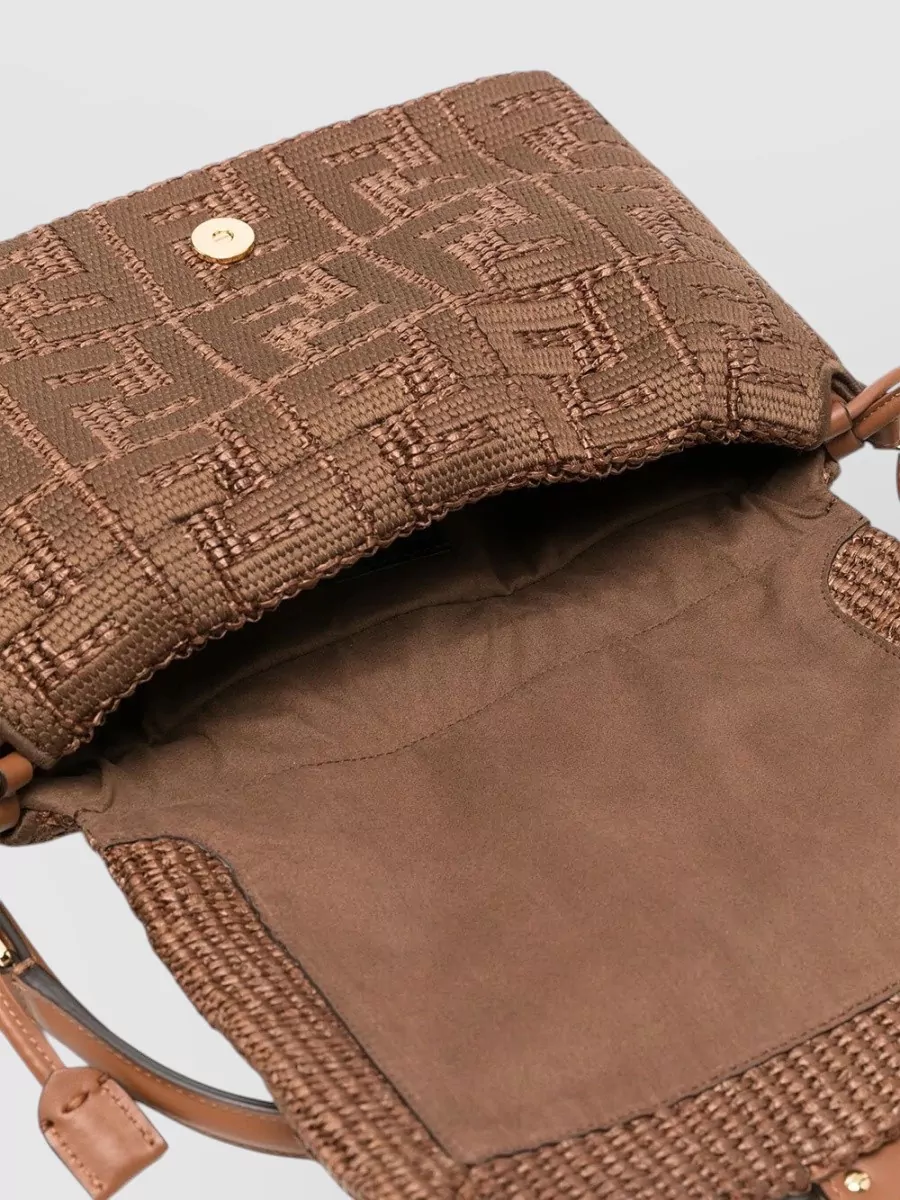 Fendi Mamma Baguette Medium Raffia Shoulder Bag
