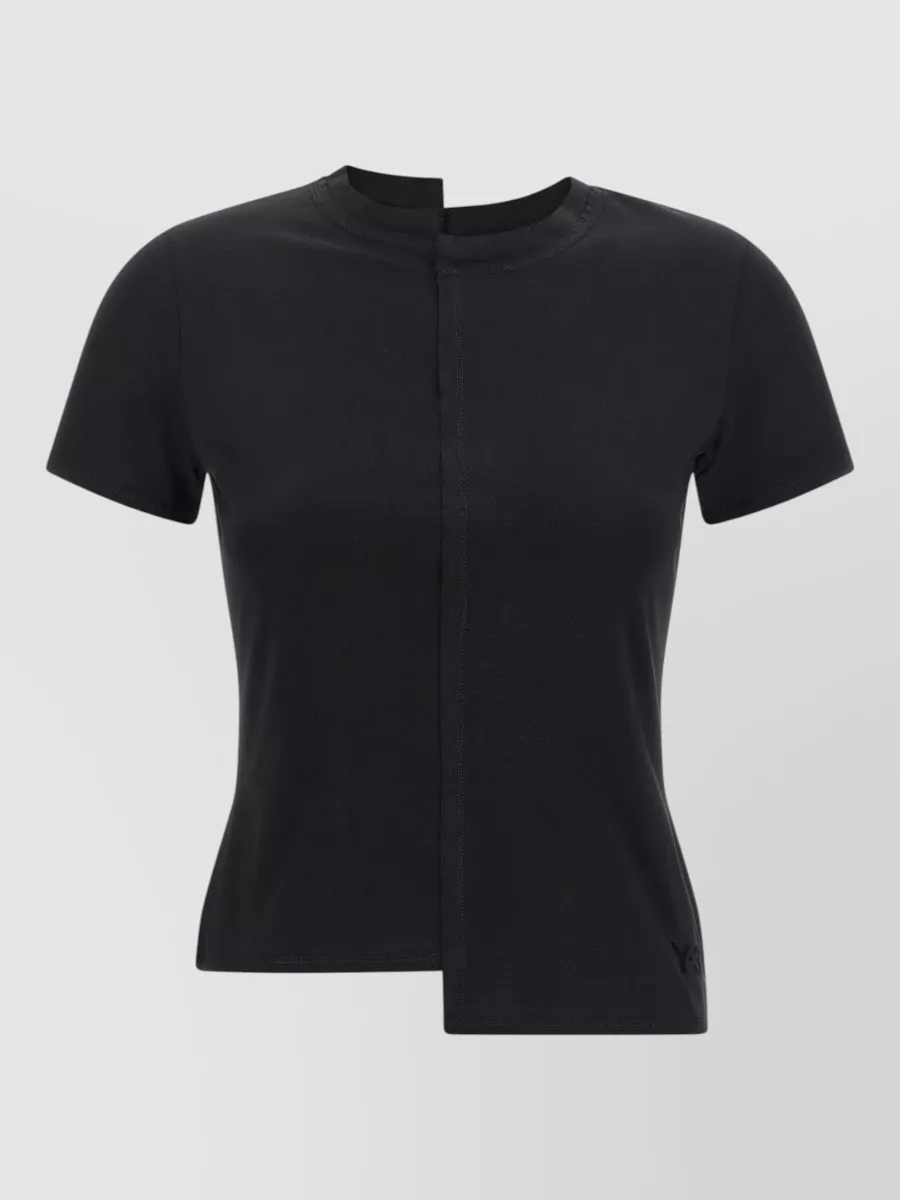 Y-3 cotton asymmetric short-sleeve t-shirt
