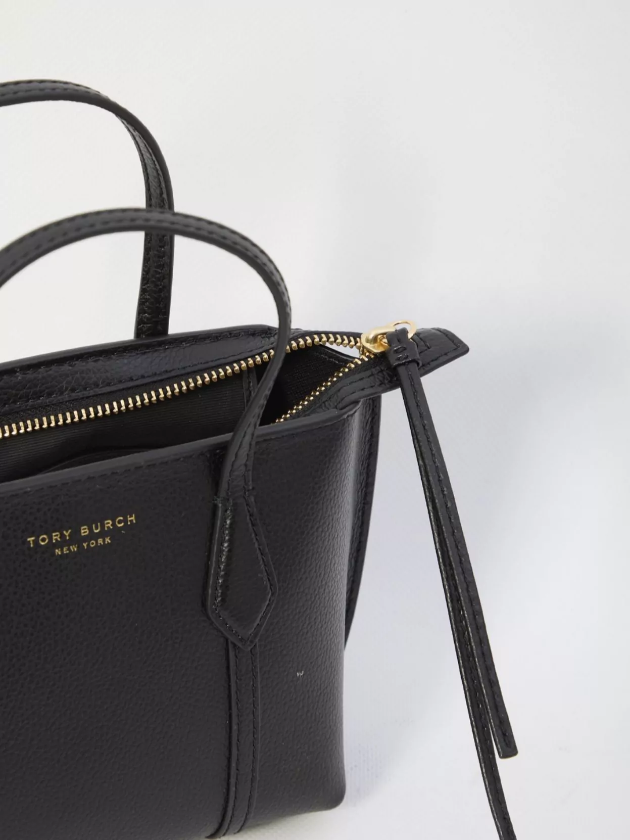 Tory Burch Mini Perry Zip-top Cross Body Bag In Black