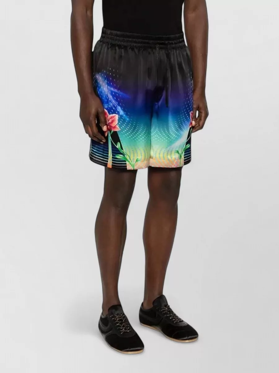 Casablanca Silk Floral-Print Drawstring Deck Shorts