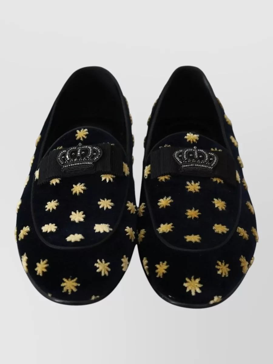 Dolce&Gabbana Velvet Embellished Slippers