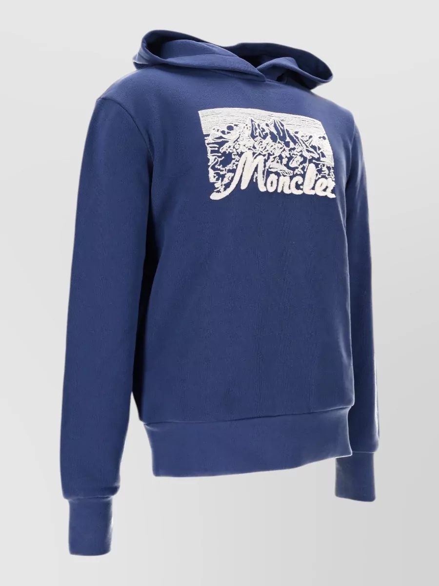 Moncler Hooded Sweatshirt Long Sleeves Ribbed Cuffs