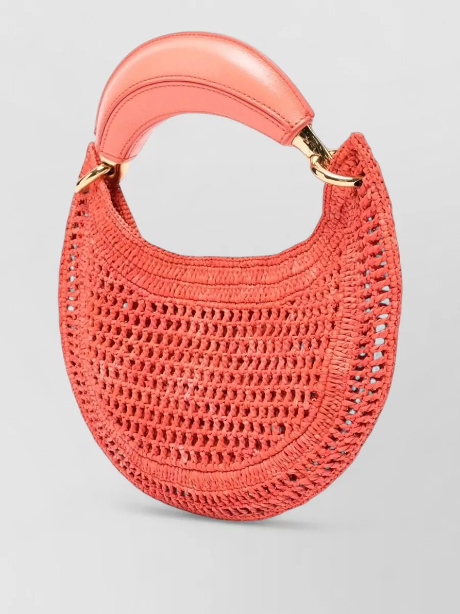 Chloé Mini Raffia And Leather Clutch Bag