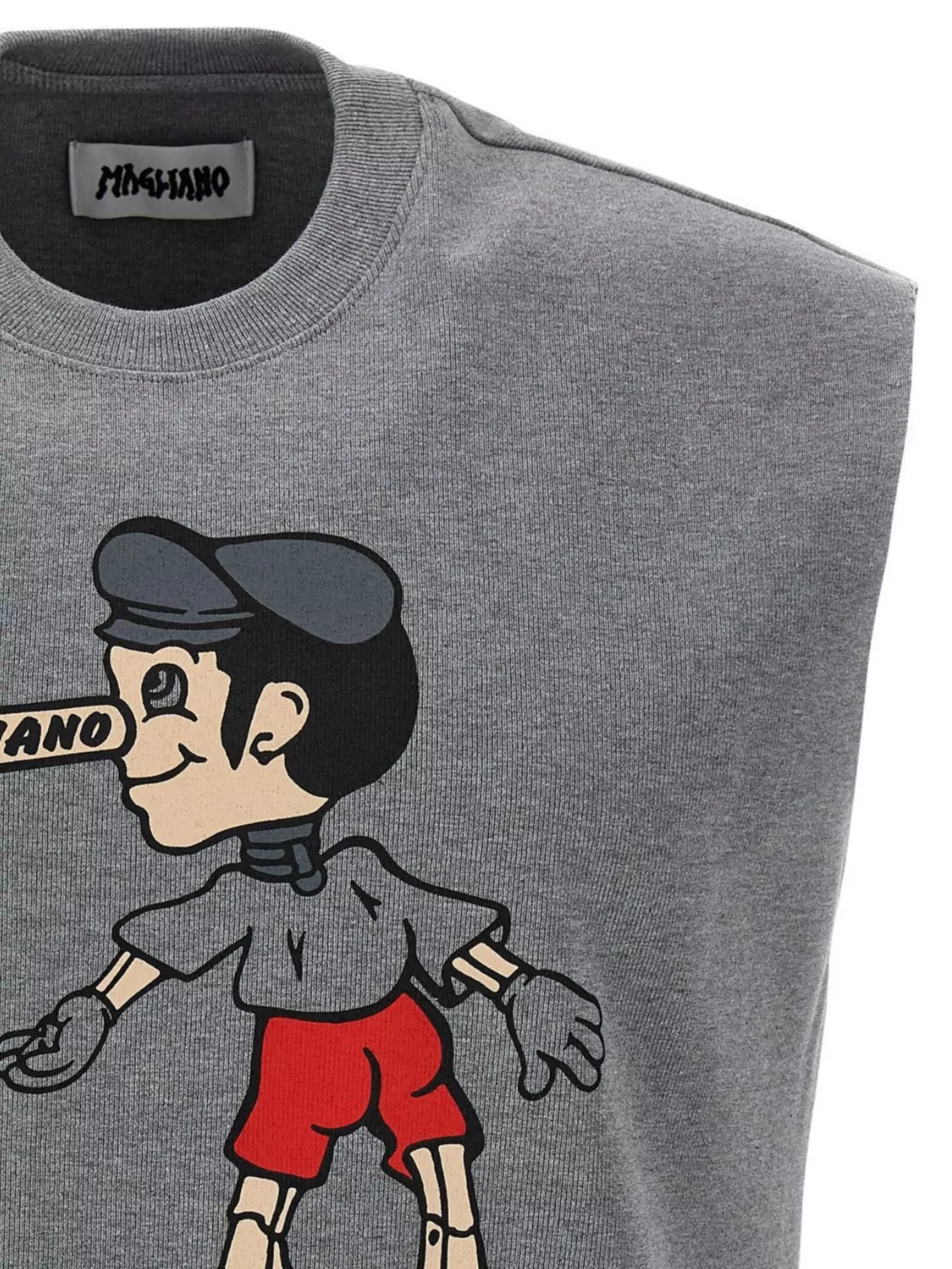 Magliano Graphic Print Crew Neck Sleeveless Top In Grey