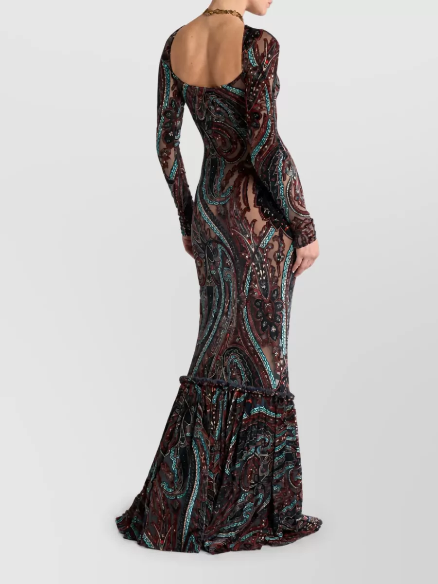 Etro Paisley Jacquard Maxi Dress