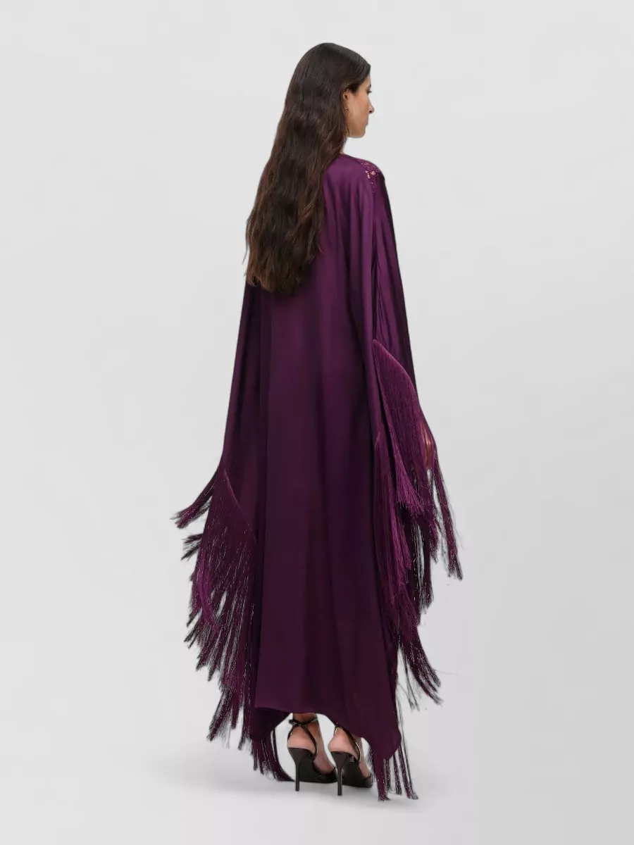 Self-Portrait Draped Asymmetric Maxi Dress