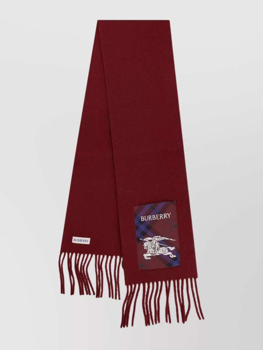 Burberry Cashmere Scarf With Check Pattern And Fringes In Red