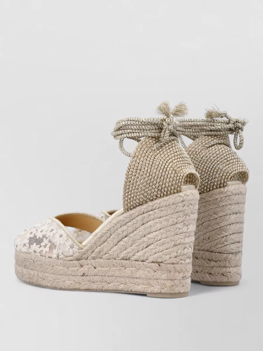 Castaner Lace Wedge Espadrilles