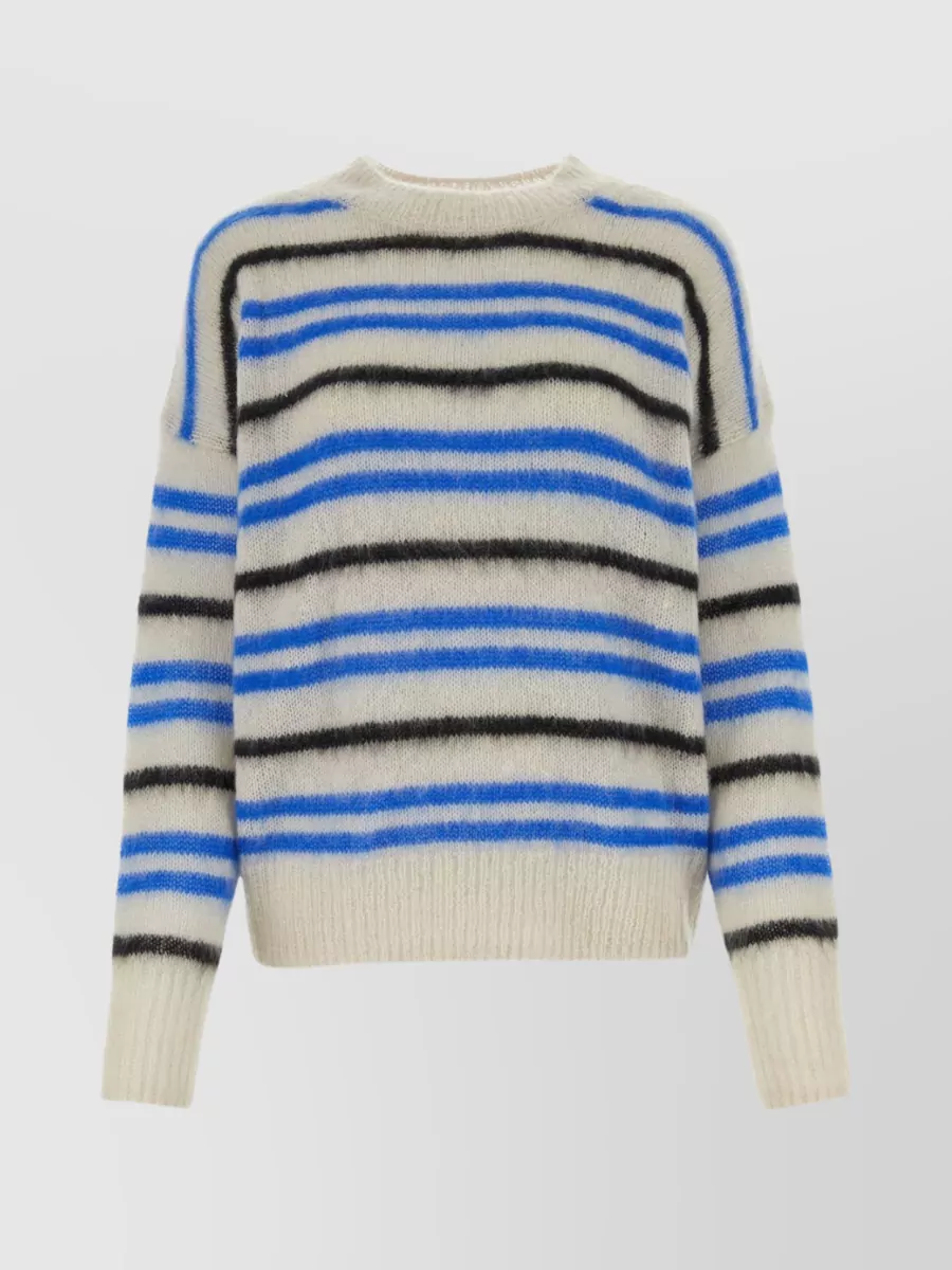 Shop Isabel Marant Étoile Drussellh Striped Mohair Sweater In Cream