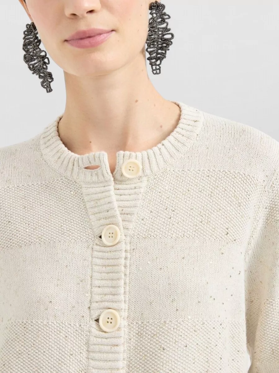 Brunello Cucinelli Cotton Ribbed Long-Sleeve Cardigan