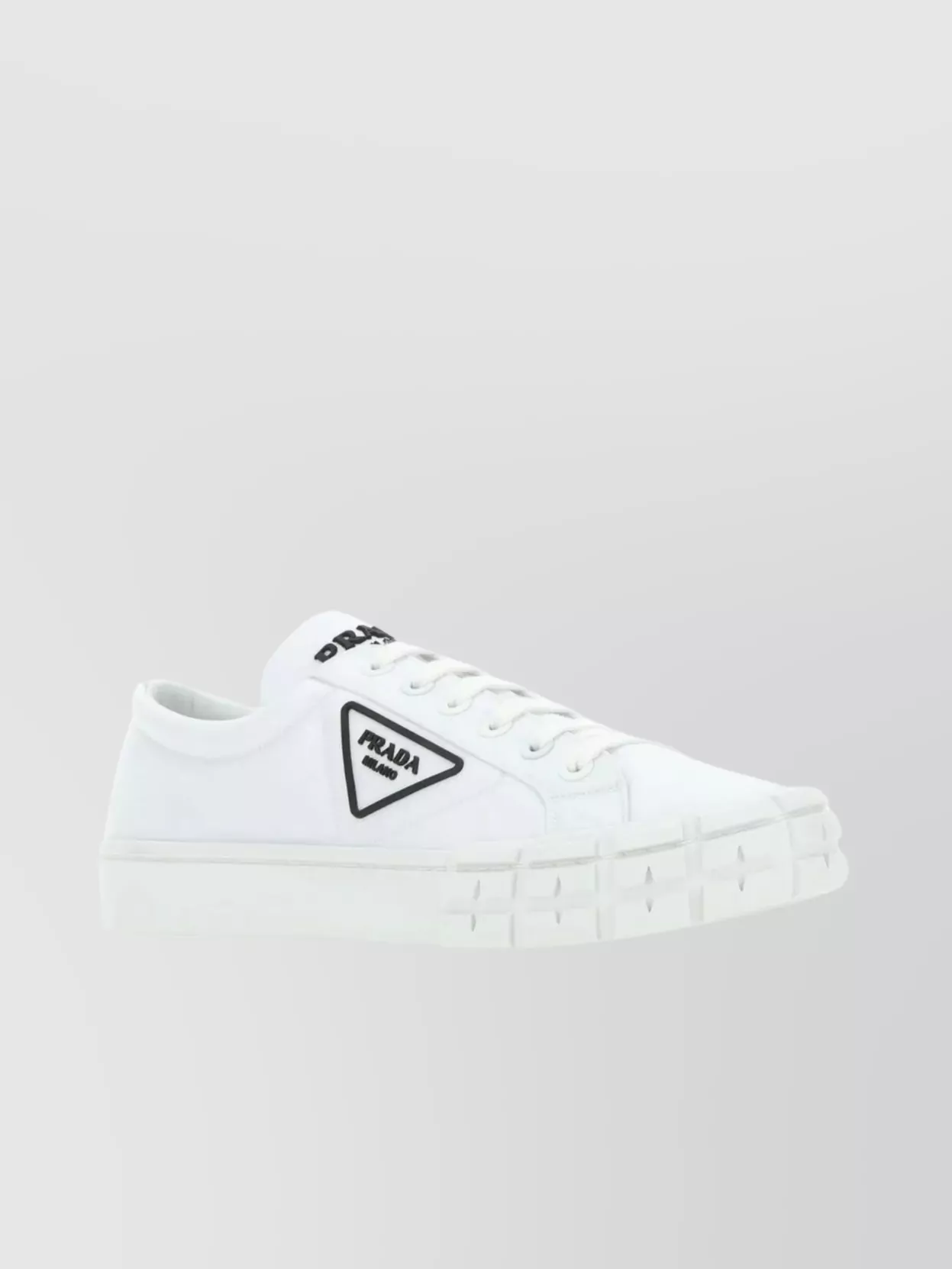 Shop Prada Triangle Logoed Side Sneakers