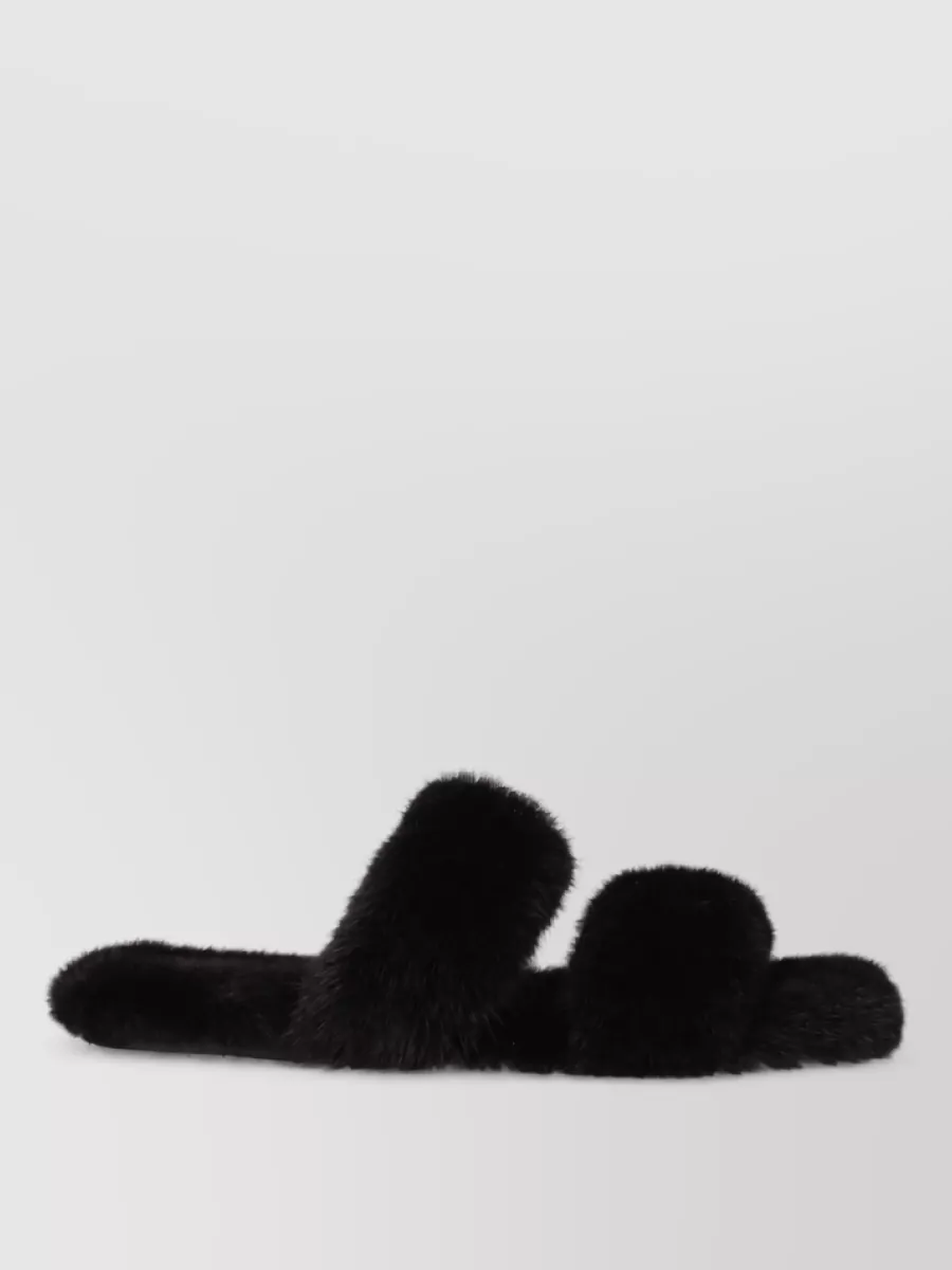 Saint Laurent faux fur slippers