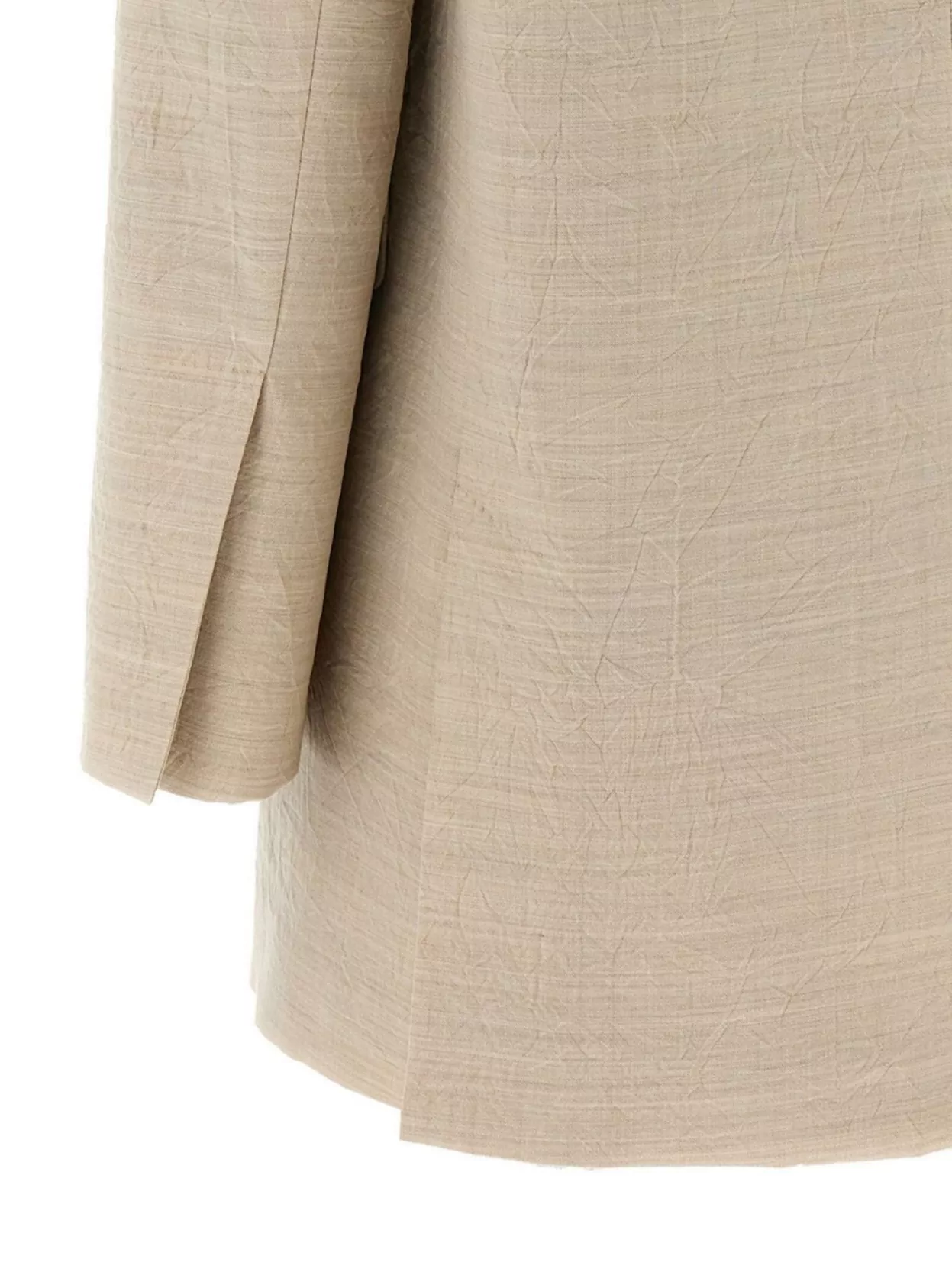 Max Mara Longline Textured Wool Jacket With Rear Vents