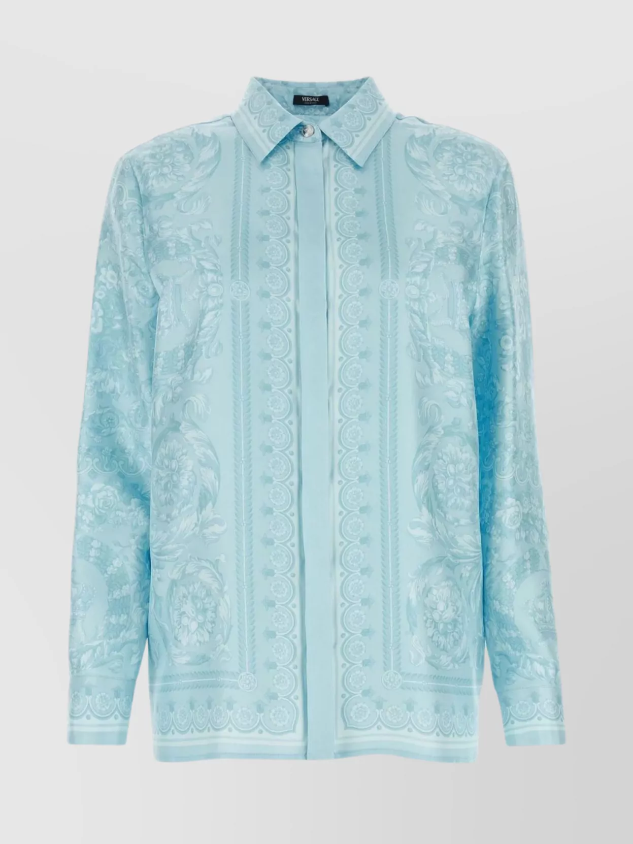 Shop Versace Baroque Print Silk Shirt