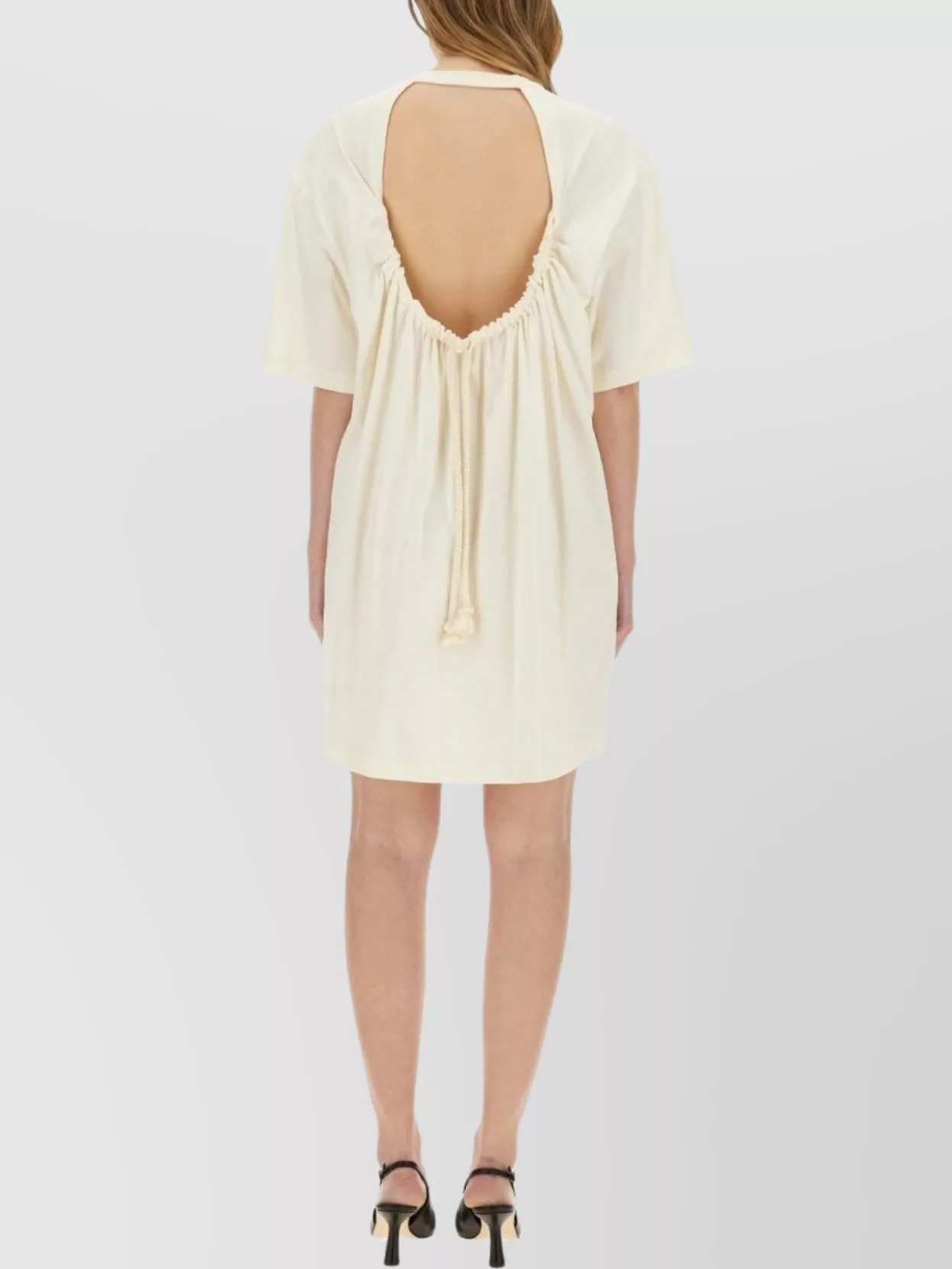 Msgm Logo Short Dress Drawstring