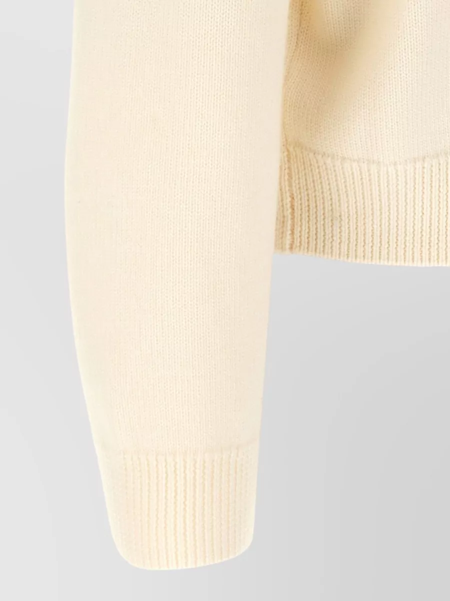 Casablanca Wool Ribbed Crew Neck Sweater