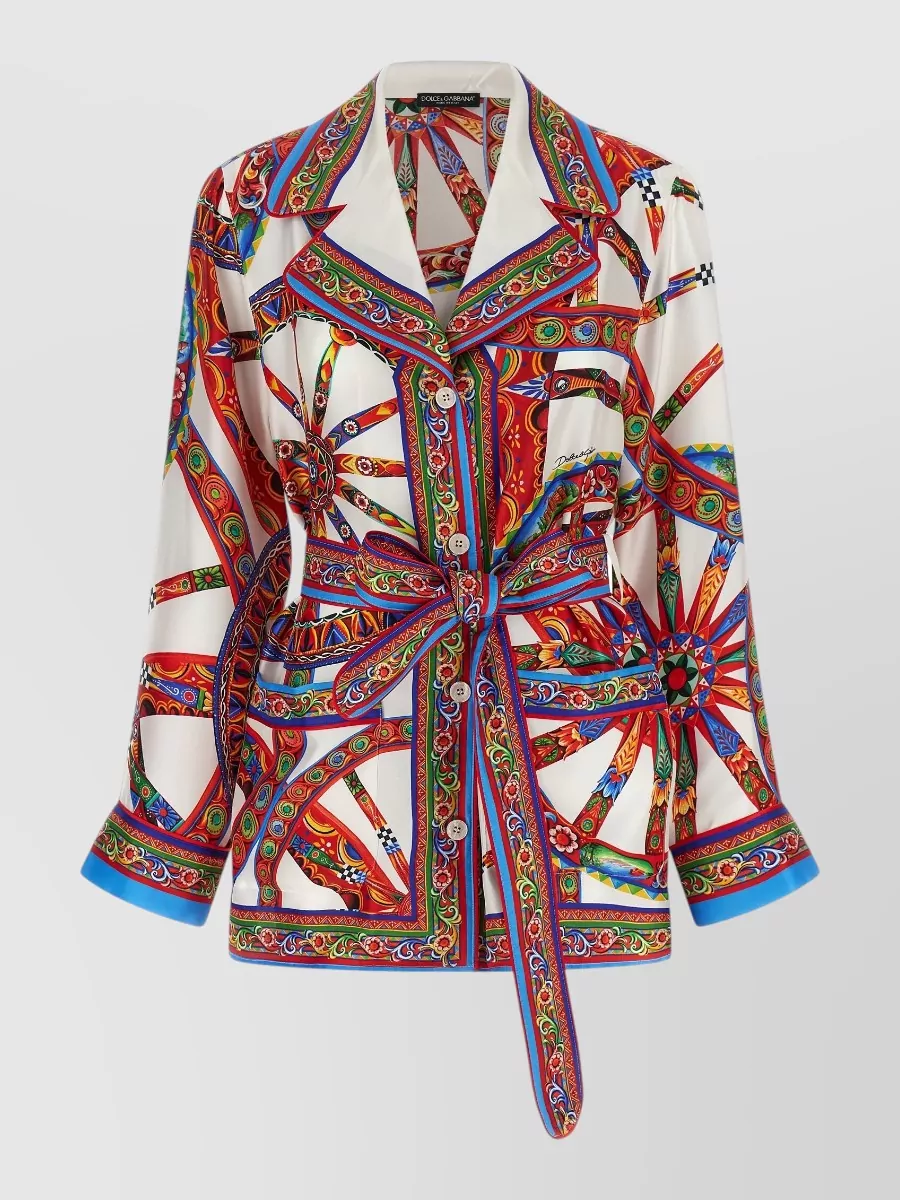 Dolce&Gabbana silk printed shirt jacket