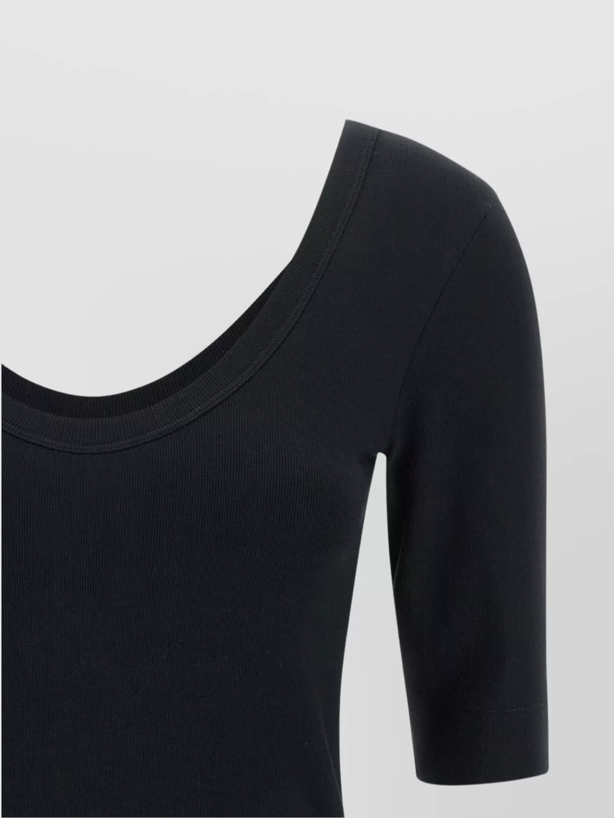 Brunello Cucinelli Ribbed Scoop Neck T-Shirt With Short Sleeves