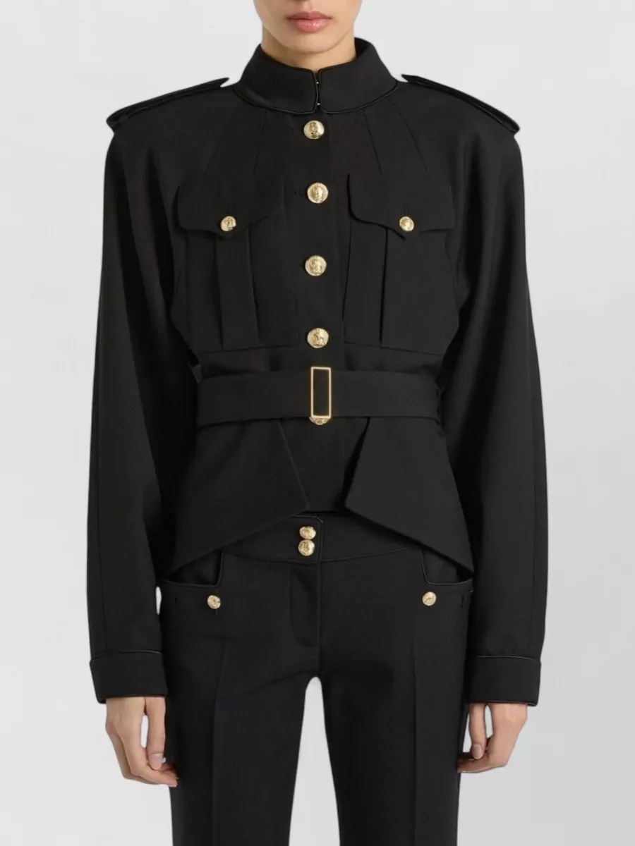 Balmain Wool Belted Officer Jacket