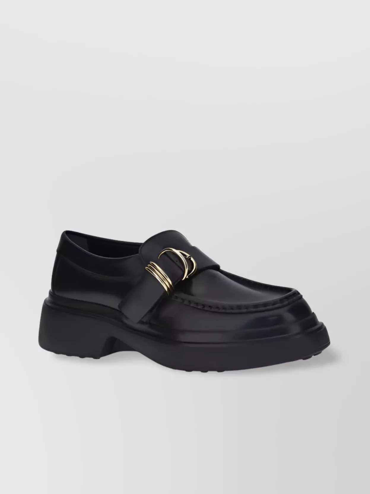 Tod's Metal Rings Platform Sole Leather Loafers