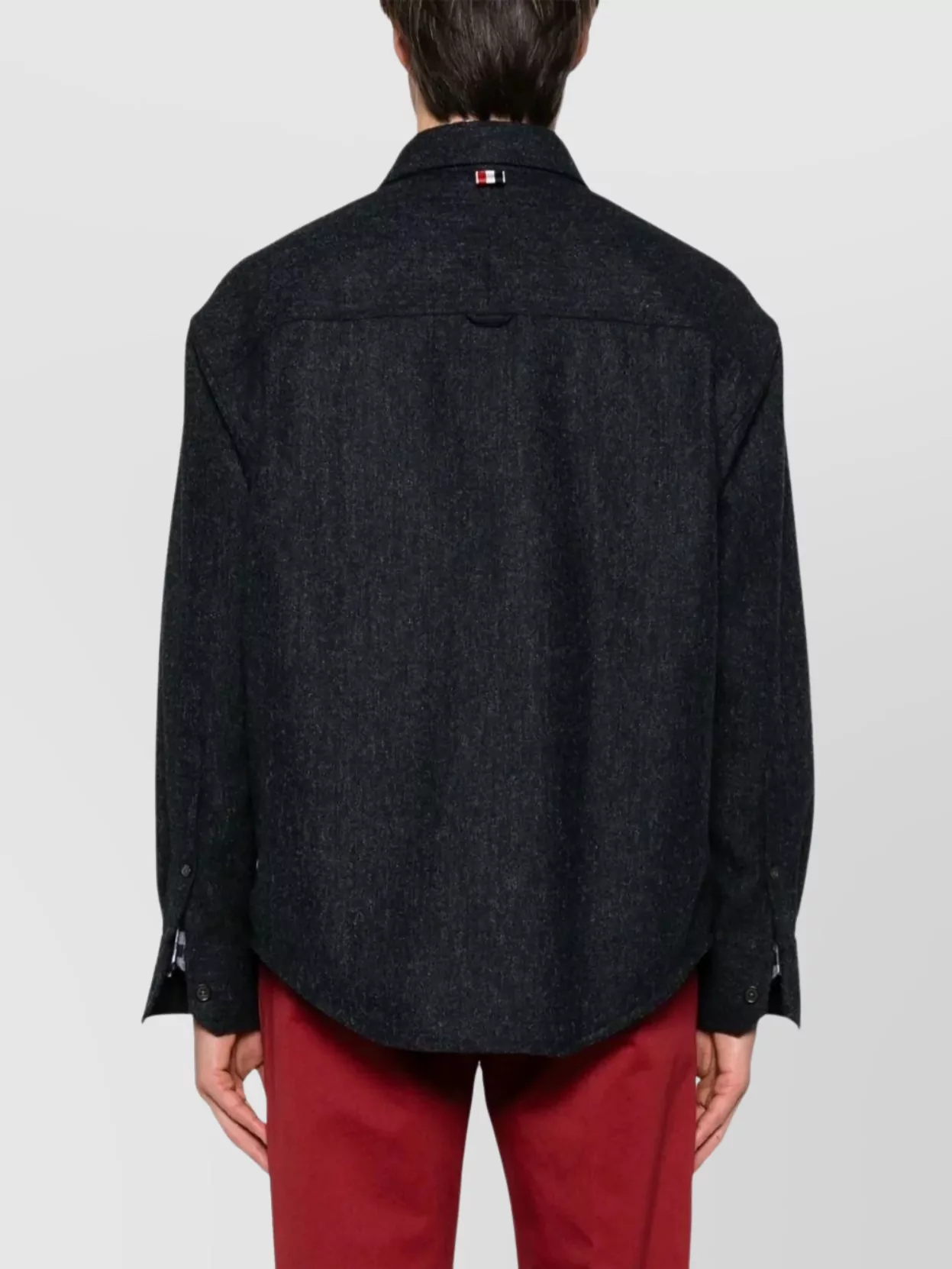 Thom Browne Oversized Shirt With Double Needle In Tweed