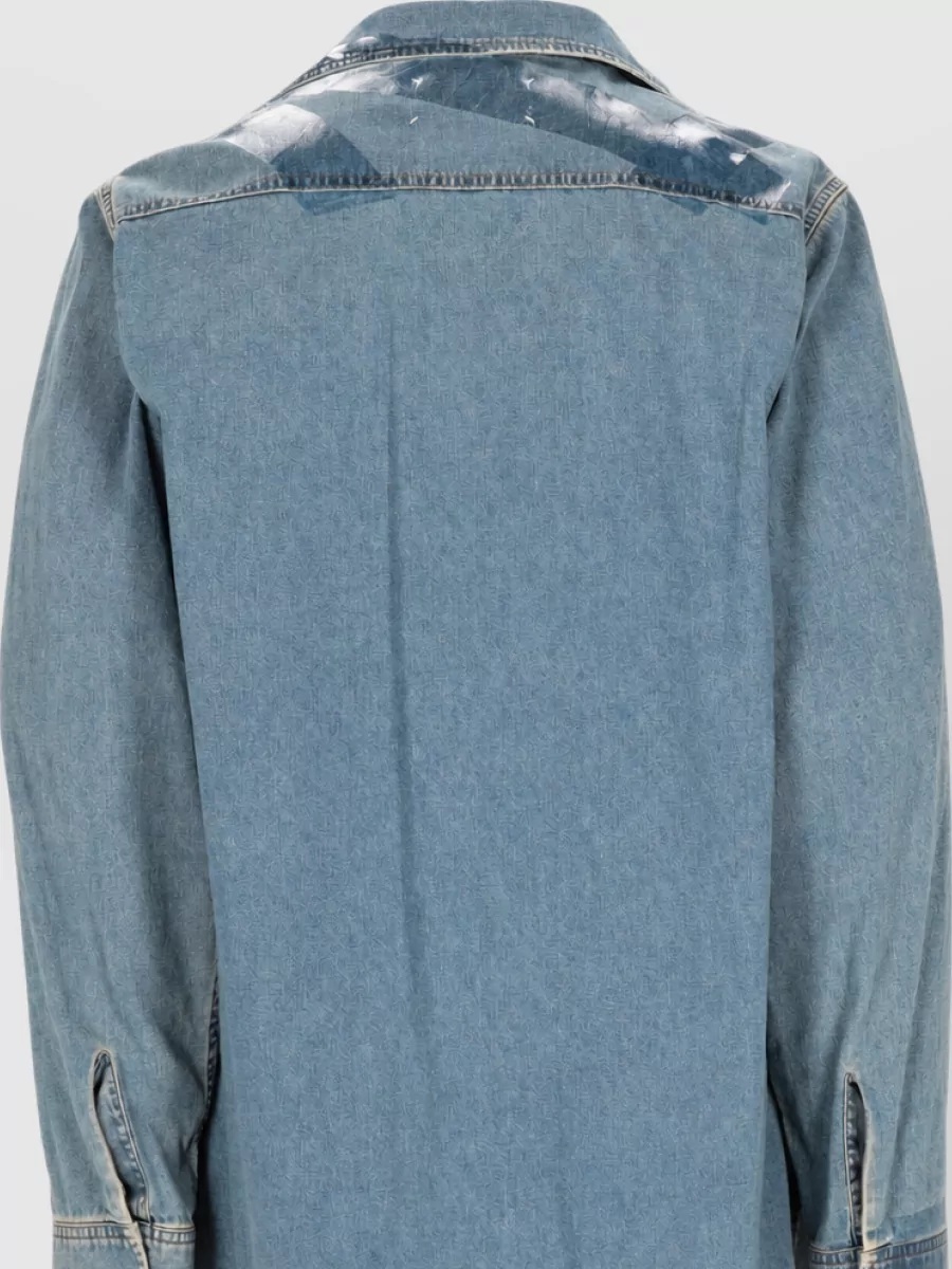 Maison Margiela Denim Shirt Taped Shoulders Front Pockets