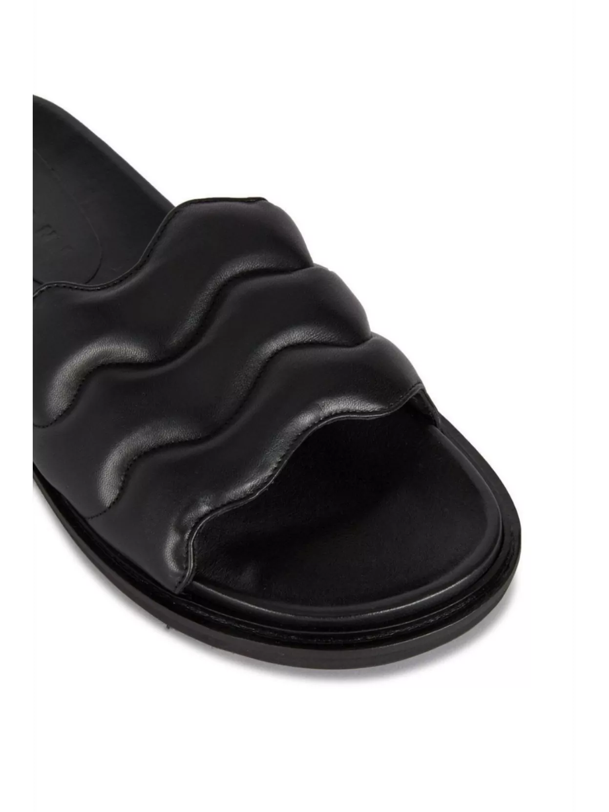 Marni Leather Quilted Strap Slide Sandals