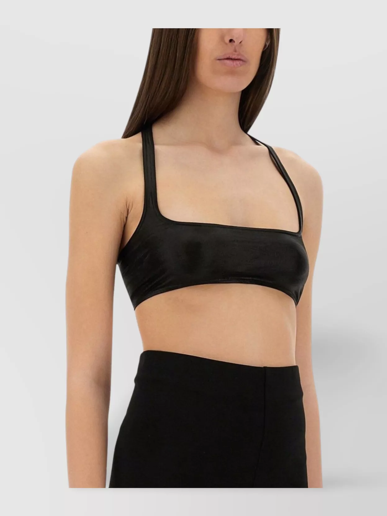 Rick Owens Lilies Square Neckline Cropped Fitted Sleeveless Racerback