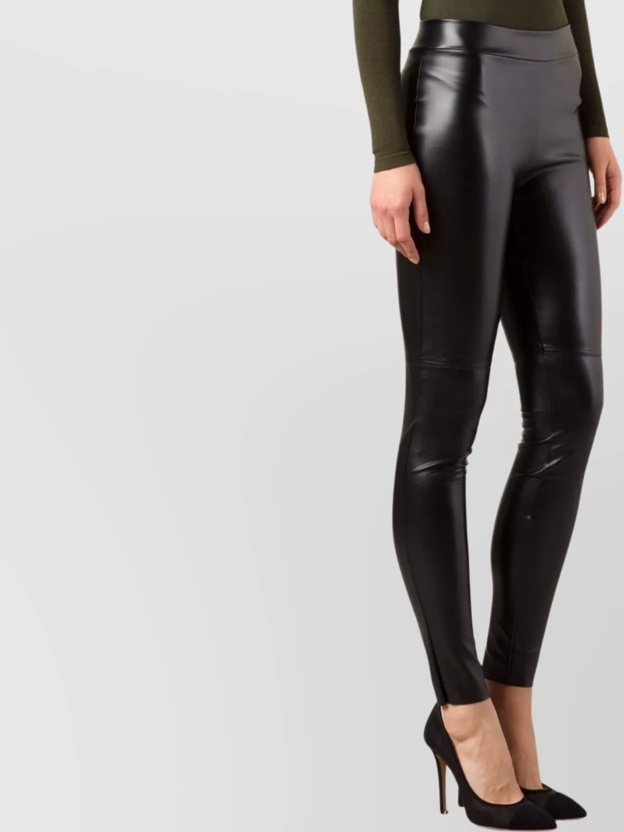 Wolford Shiny Leggings With Elastic Waistband And Seam Detailing