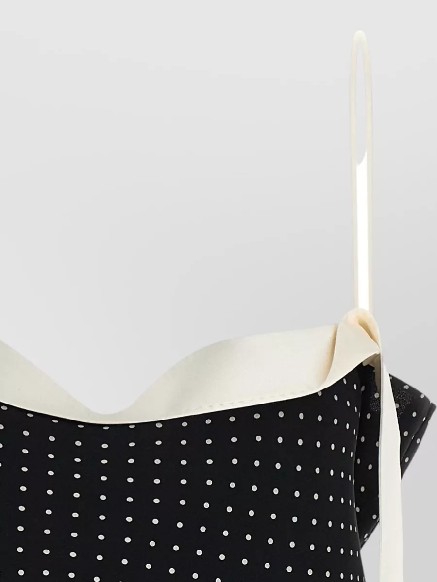 Tom Ford Tuxedo Band Top Contrast Trim Polka Dots