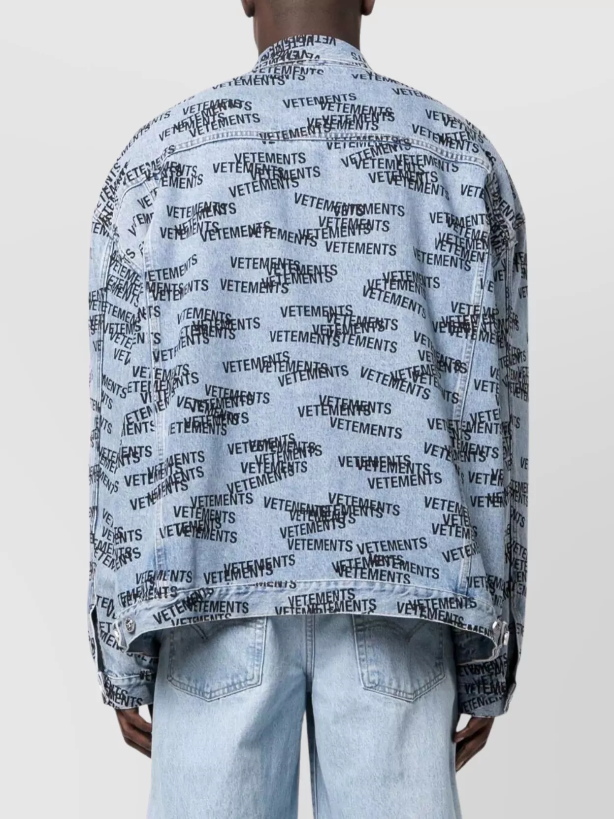 Vetements Structured Denim Jacket Featuring Chest Pockets