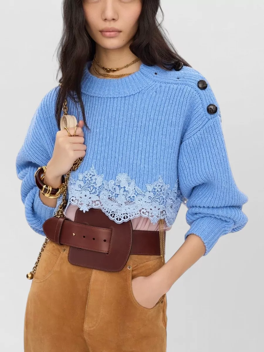 Chloé Wool Cropped Crewneck Jumper