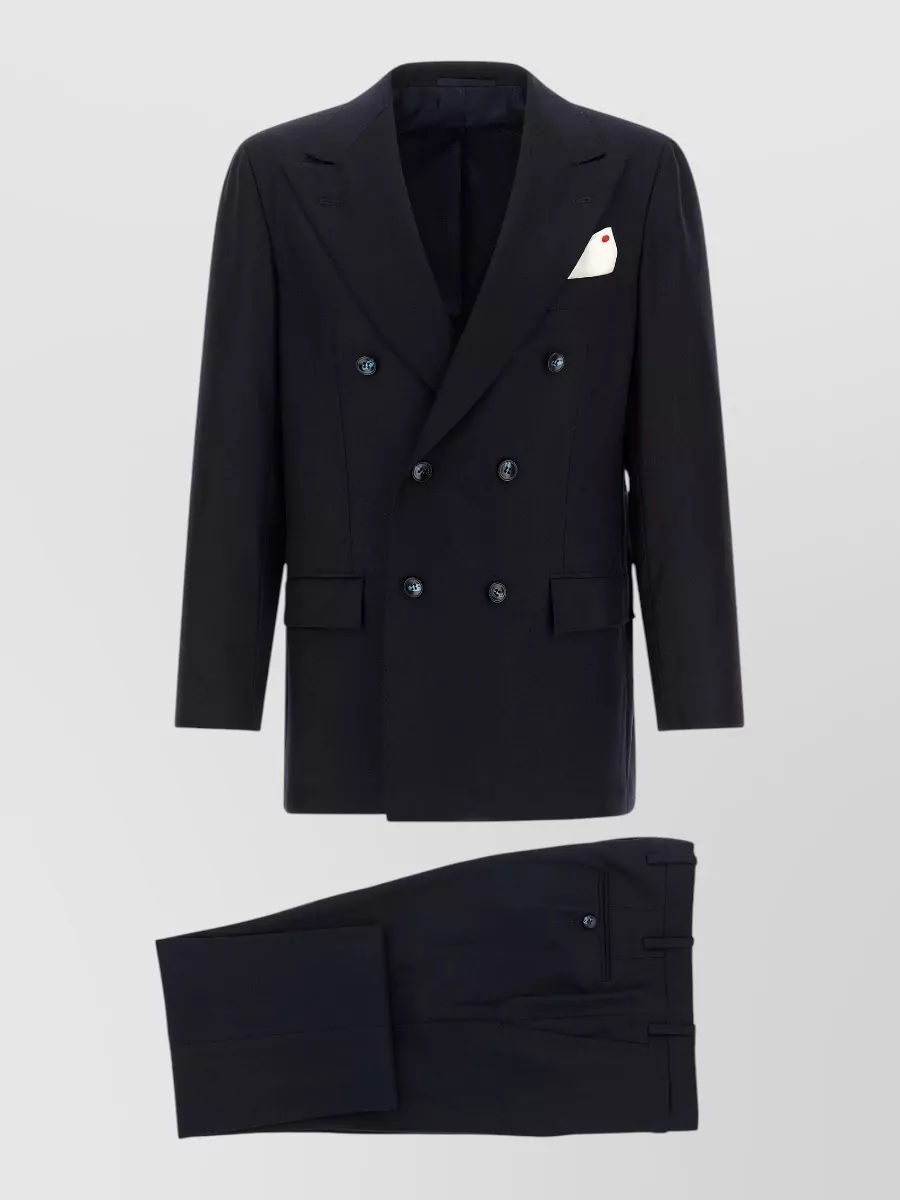 Kiton virgin wool and cashmere double-breasted suit
