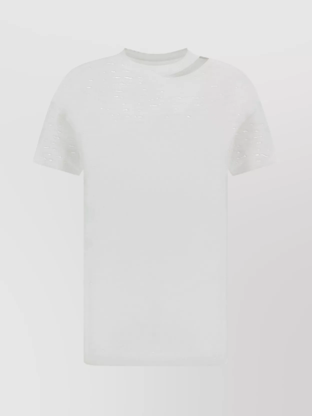 Mm6 Maison Margiela Shoulder Button Cotton T-shirt Sleeve Cut-out In White