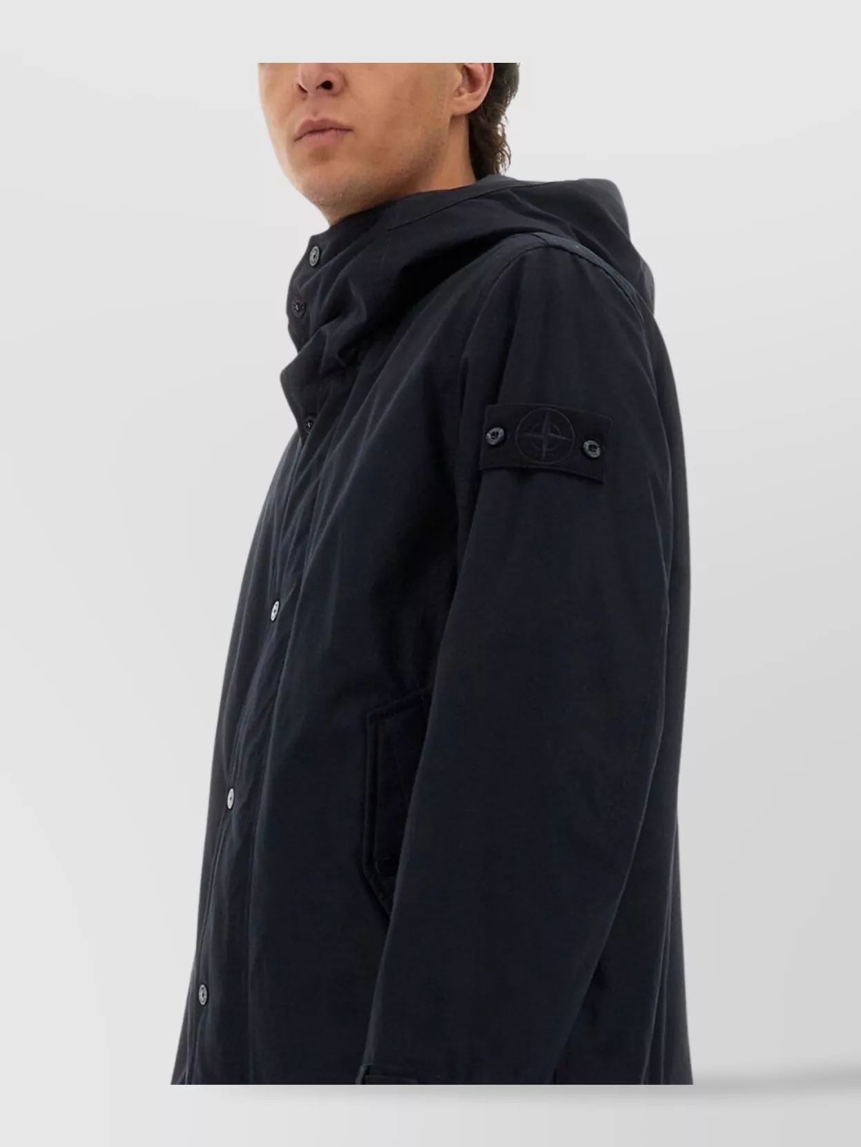 Stone Island Waterproof Hooded Jacket Front Pockets
