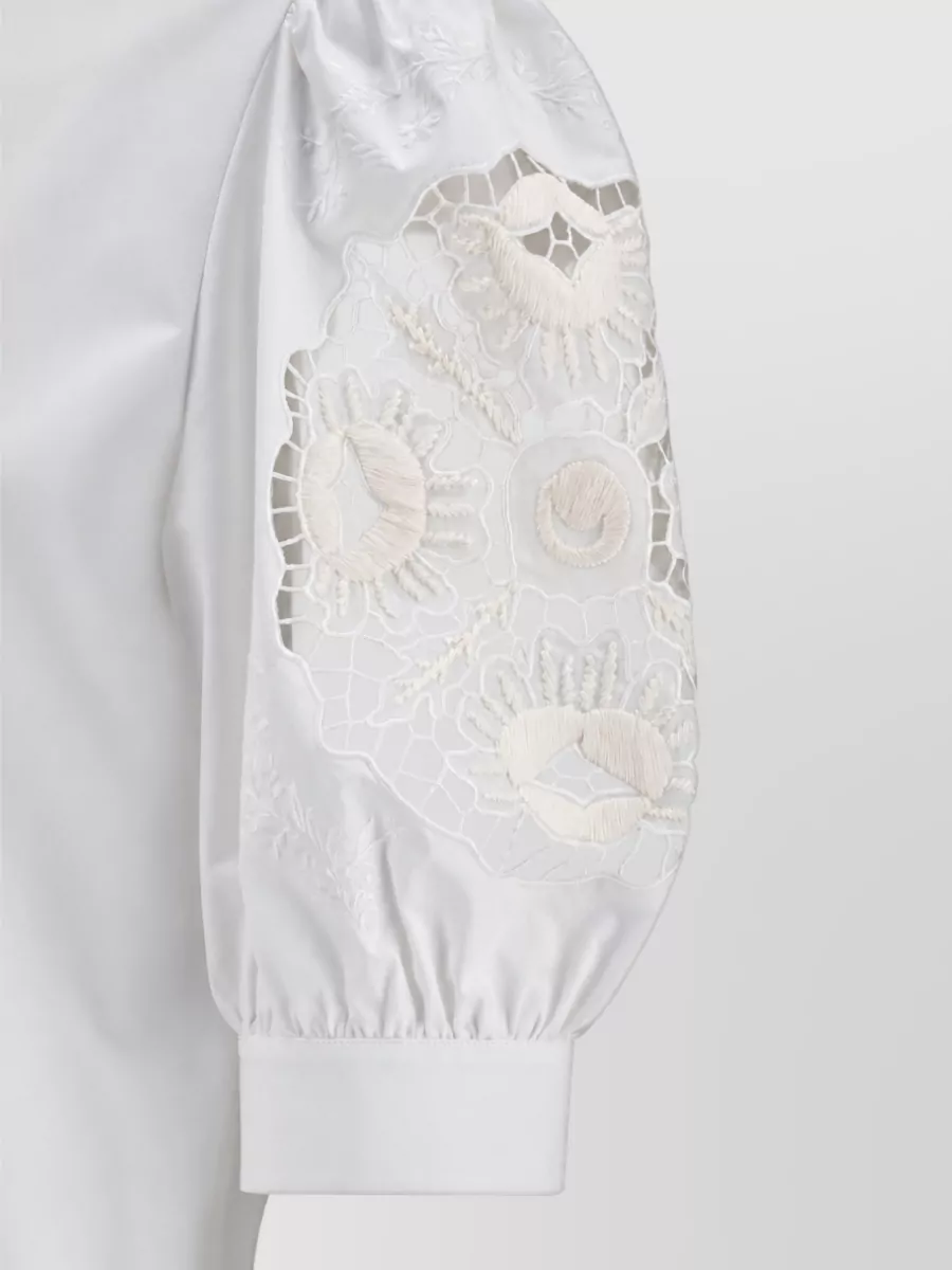 Valentino Cotton Shirt With Lace Sleeves