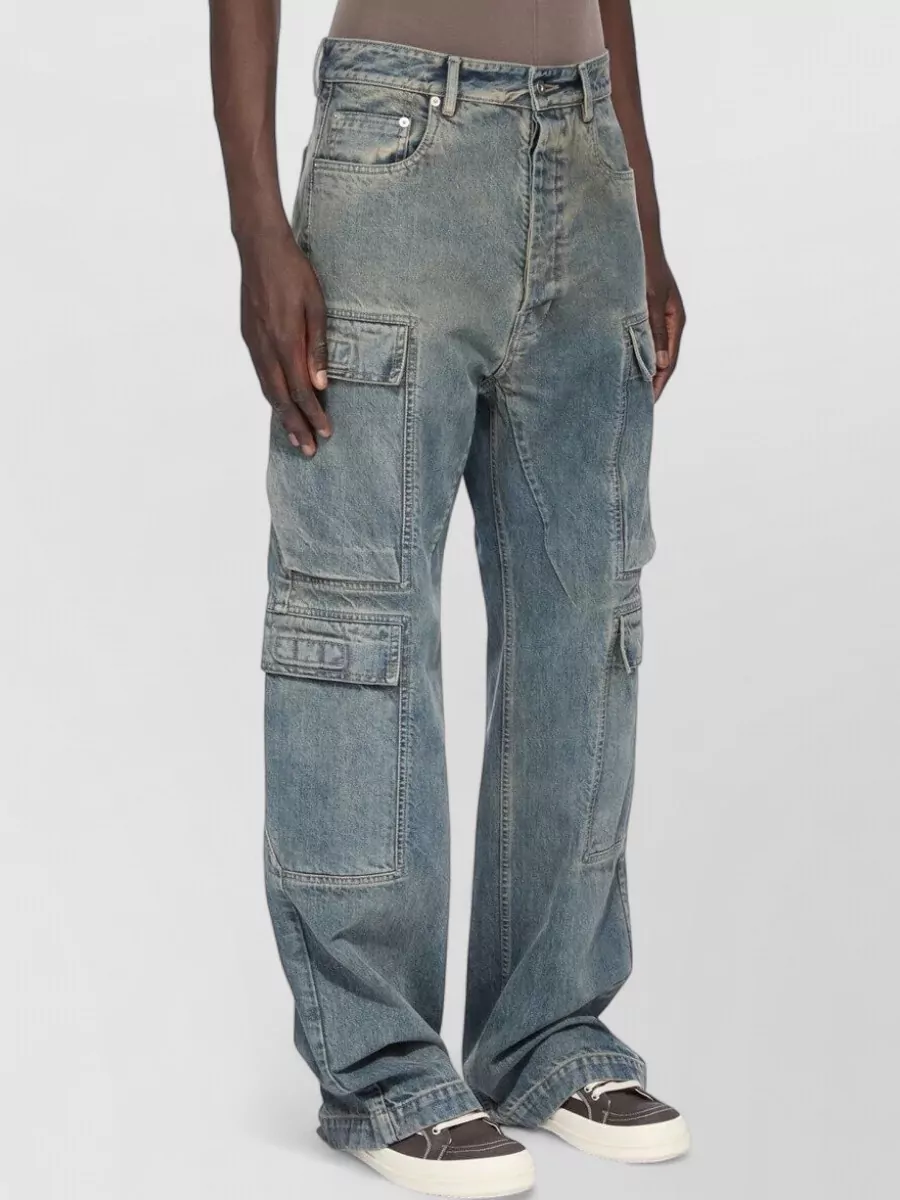 Rick Owens Drkshdw Low-Rise Straight-Leg Cargo Jeans