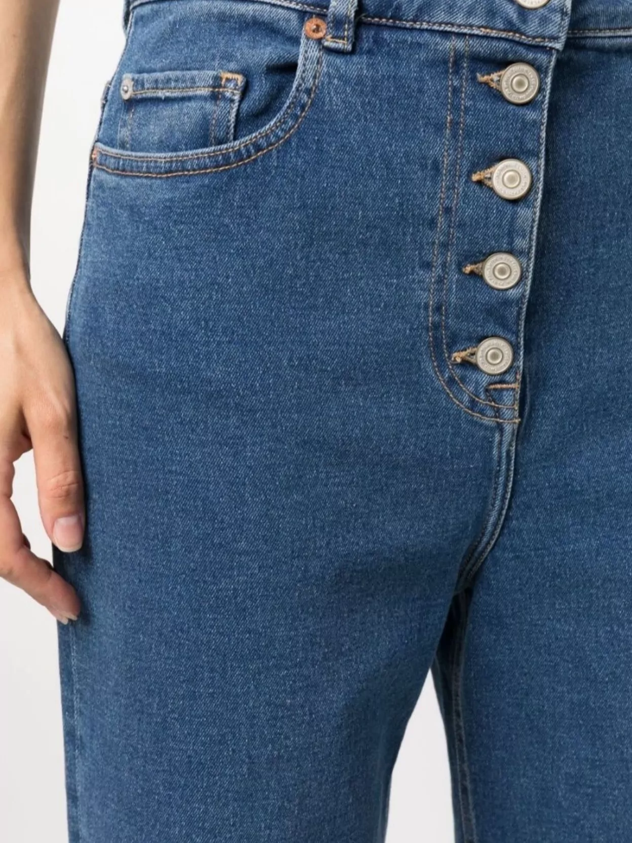 Paul Smith Wide-Leg High-Waisted Cropped Jeans With Contrast Stitching